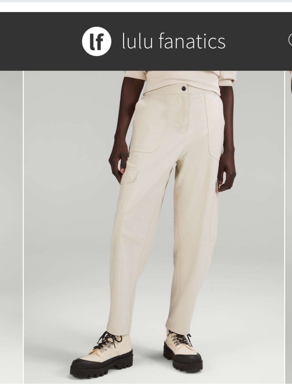 Lululemon Light Utilitech Cargo Pocket High-Rise Pant Sz 25 / 0 Natural Ivory